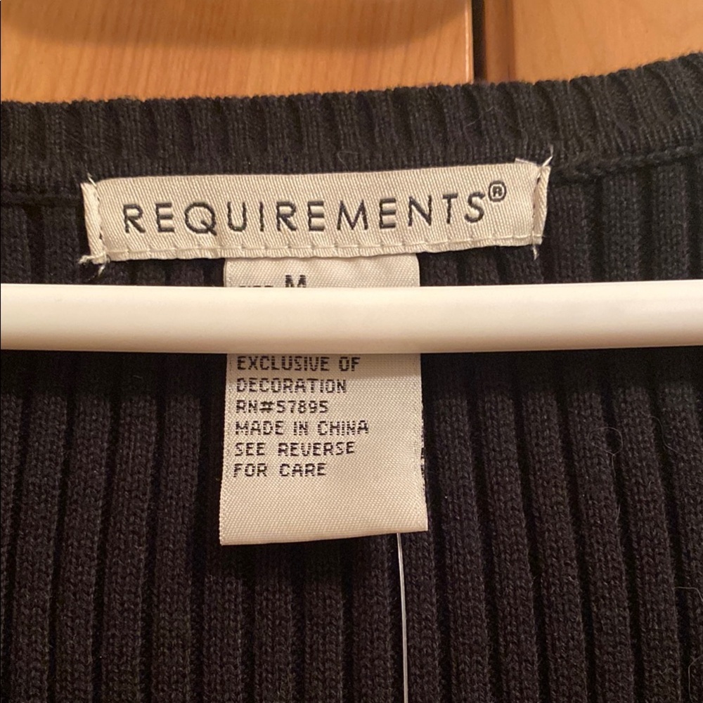 Requirements Black Ribbed Top - Picture 2 of 5